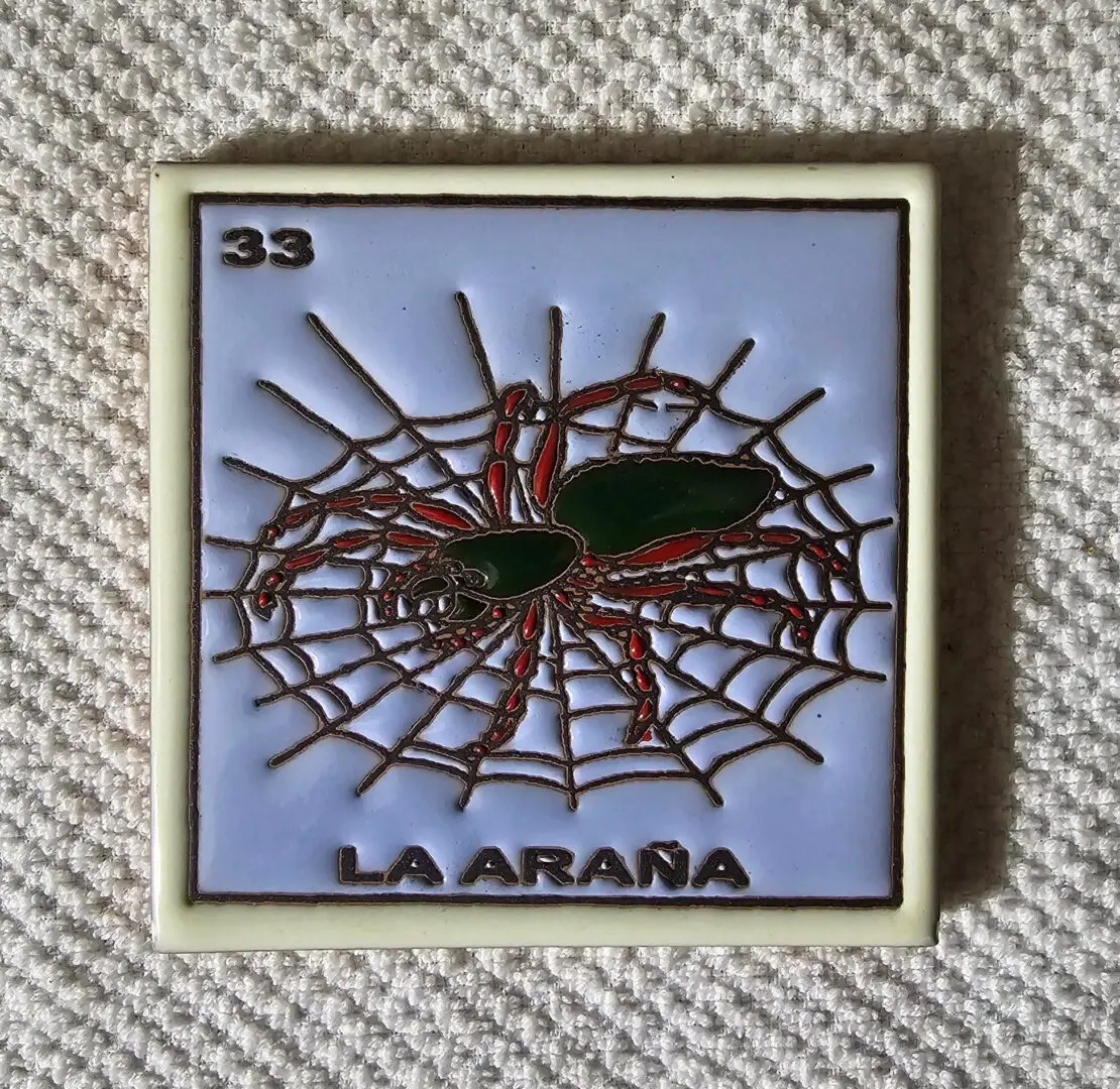 Spider on web, number 33, "La AraƱa".