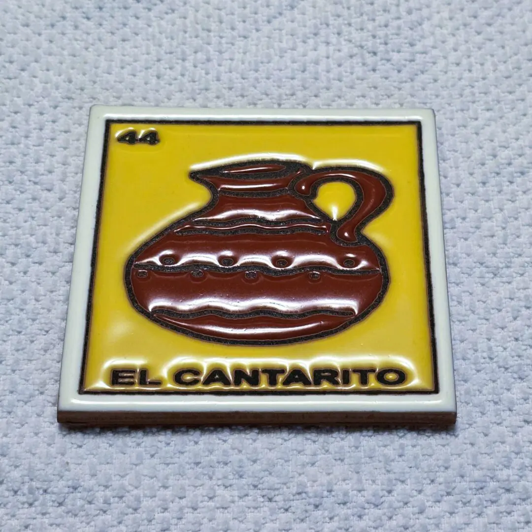 LoterÃa card with a decorative pitcher.